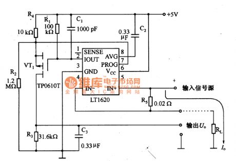 Current Detection Circuit Diagram made up of LT1620 and Others