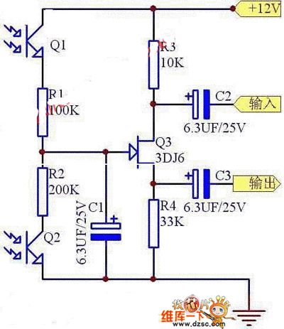 Optical electronic potentiometer circuit
