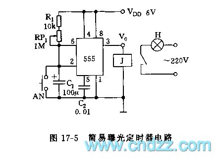 555 simple exposure timer circuit