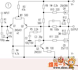 The simplest voice FET amplifier board circuit