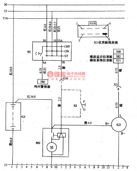 The power supply and starter circuit of Daewoo Racer