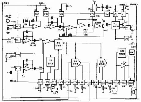 Hands-free phone chip circuit diagram