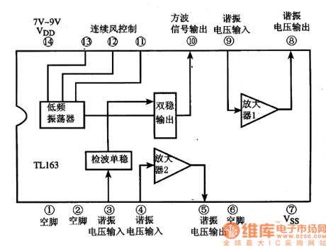TL163 fan ultrasonic remote control integrated circuit diagram