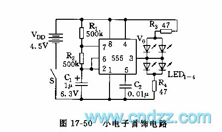 555 small electronic jewelry circuit