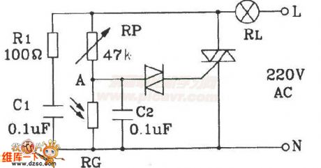 Automatical Lighting Lamp Circuit Composed Of Photoresistor