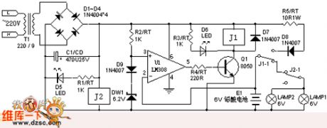 Power Outage Lighting Circuit With Charging Protection