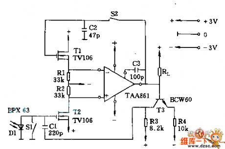 Minimal light intensity light control switch circuit