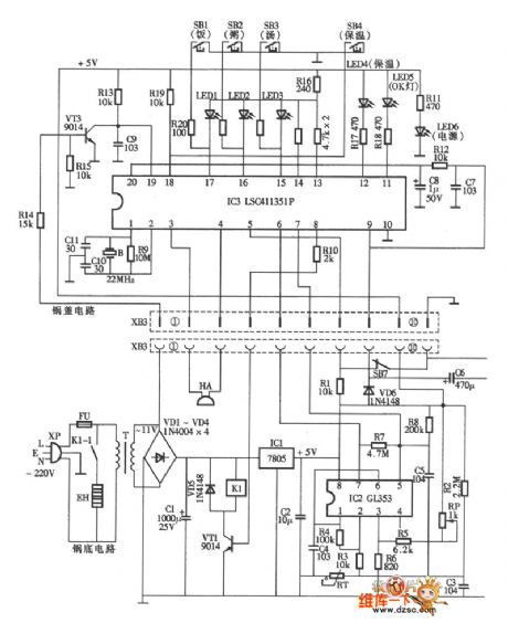 HeyGey GDS65-C computer type multi-use rice cooker circuit