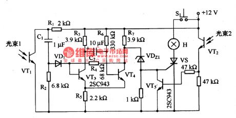 The burglar-alarm system circuit of LED