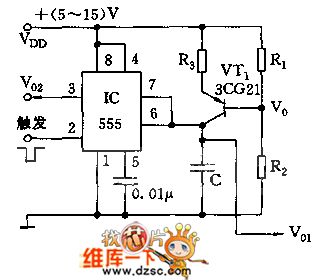 555 Simple Linear Sawtooth Wave Generator Circuit