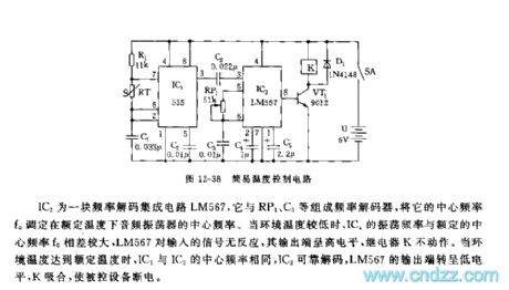 The simple temperature control circuit of 555