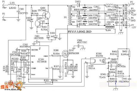 15W Triple Output DC / DC module power supply design circuit