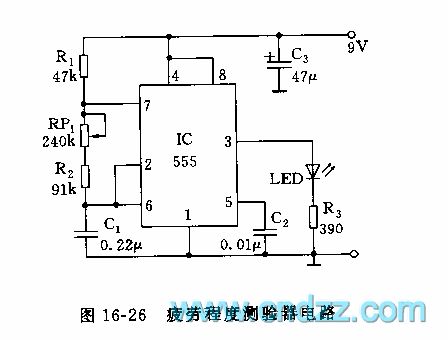 555 fatigue degree tester circuit