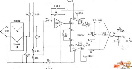 XTR106 Thermocouple Measuring Loop Circuit