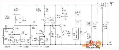 Radio launch alarm crystal oscillation frequency stabilizing FM circuit