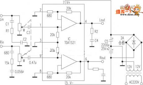 TDA1521 practical making miniature amplifier circuit
