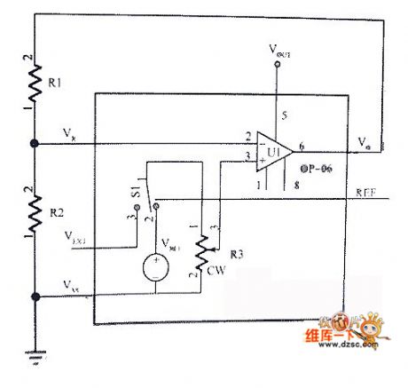 The voltage adjuster and contrast control circuit
