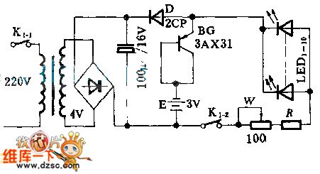 AC/DC darkroom safelight circuit