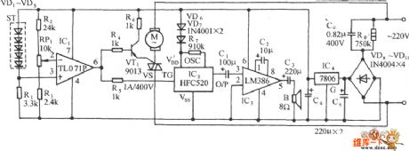 Special breeding temperature control and sea wave sound circuit