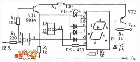 Open-circuit state display logic pen circuit (2)