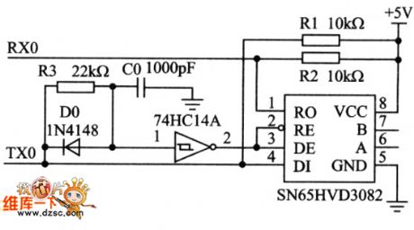 the circuit of zero-delay RS-485 port