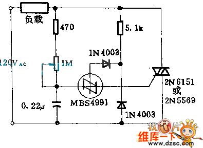 800W three-port two-way SCR light-reducing circuit