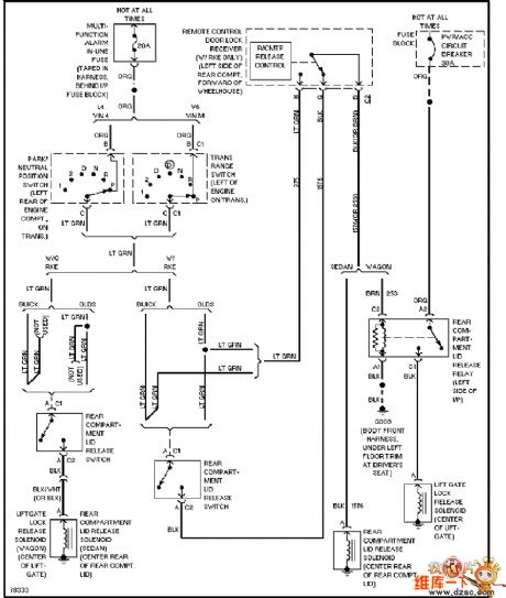 Buick trunk, back door and accelerator circuit