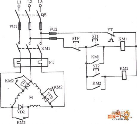 Three-phase electromotor low-speed operation circuit