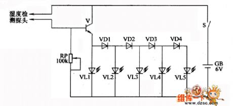 Soil humidity tester circuit