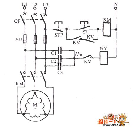 △ connection electromotor phase loss voltage relay protection circuit