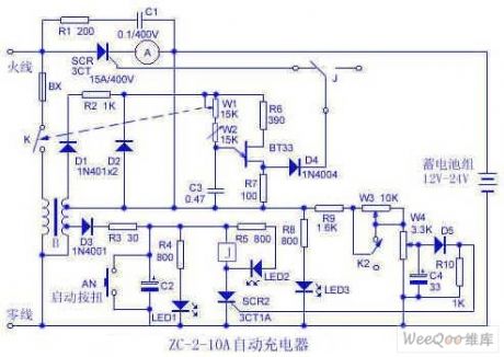 12V,24V battery automatic charger circuit