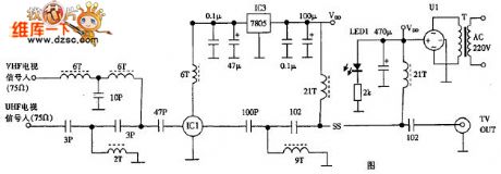 Antenna booster circuit with the mix-amplification mode