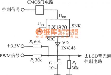 The brightness adjustment circuit diagram using coutesy switch