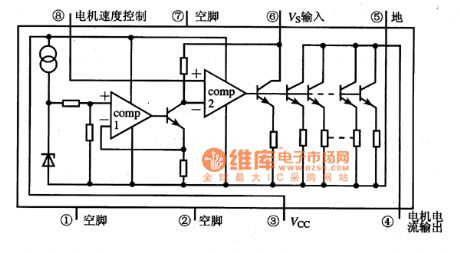 The internal block circuit diagram of LA5521 IC