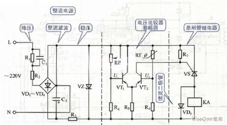 Power bridge temperature protection relay circuit diagram