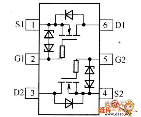 NTJD4001N、NTJD4401N Internal Circuit