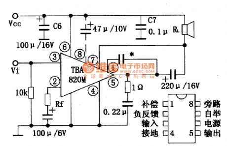 TBA820L, TBA820M, TBA820MS low-frequency B power amplifier integrated circuit