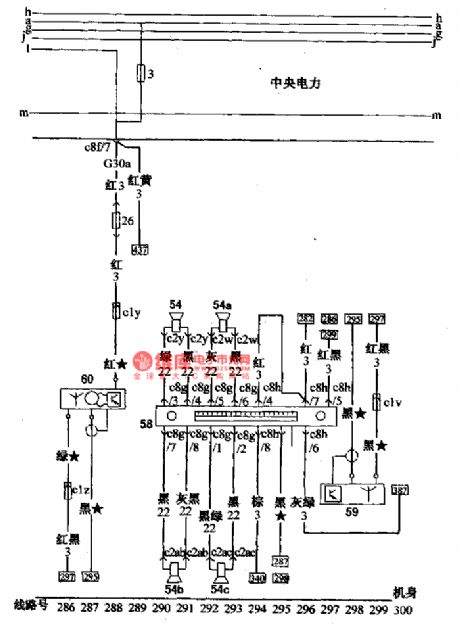 Santana 2000(fuel injection motor)car radio automatical antenna circuit wiring circuit diagram