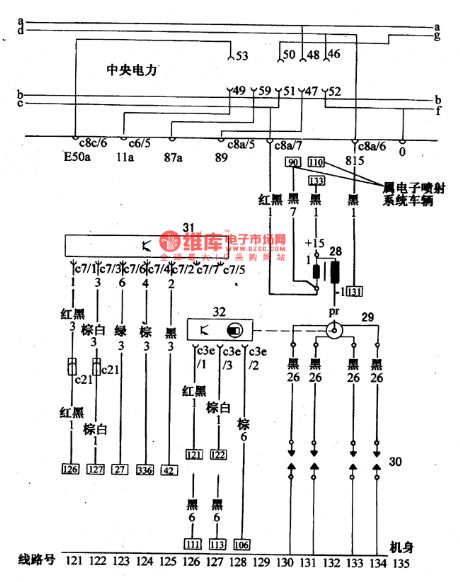 Santana 2000(fuel injection motor)car ignition circuit diagram