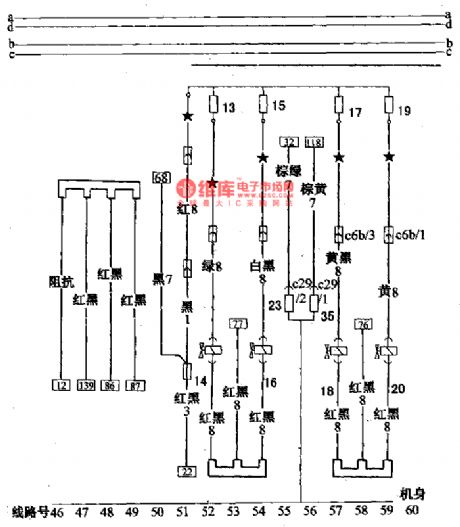 Santana 2000(fuel injection motor)car injector circuit wiring circuit diagram