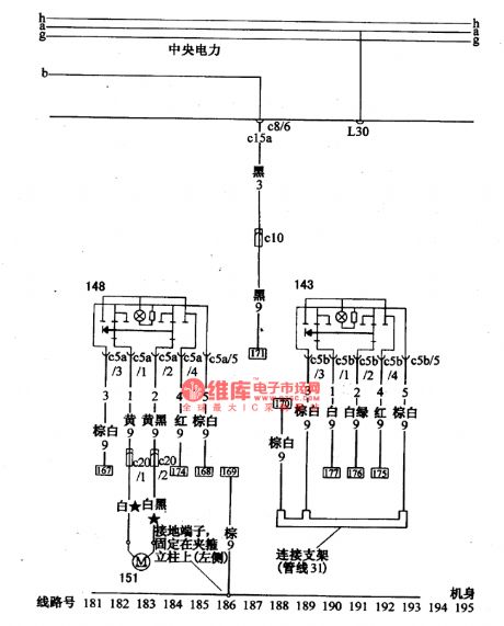 Santana 2000(fuel injection motor)car glass boost-buck circuit wiring circuit diagram(2)