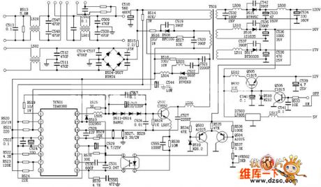 Separate-excited Single-ended Flyback Switching Power Supply 4C7108 Circuit
