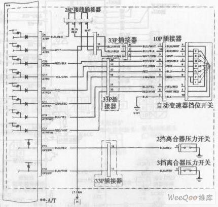 Accord sedan 2003 model automatic transmission electronic control system circuit diagram