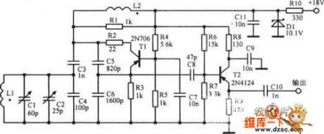 Colpitts oscillator circuit with adjustable frequency