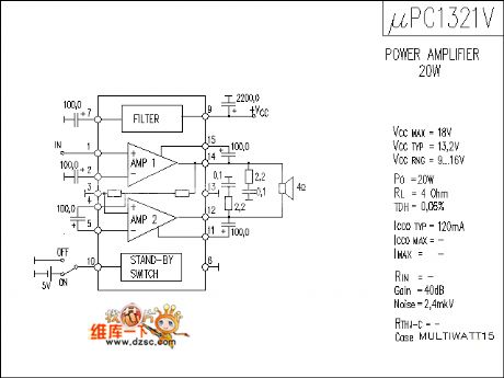 uPC1321V Power Amplifier Circuit