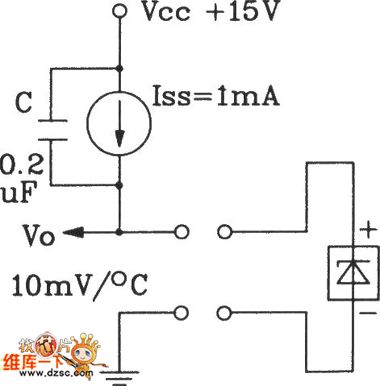 measuring temperature circuit diagram of TSV type temperature sensor using constant current