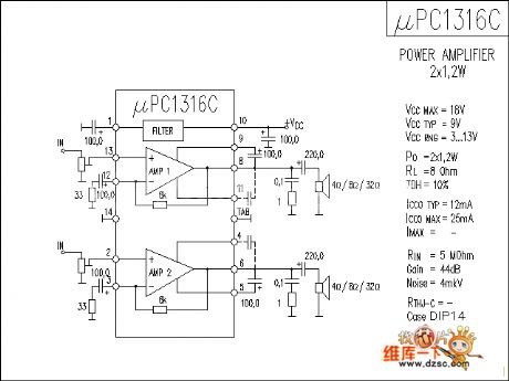 Power Amplifier Ciecuit about uPC1316C