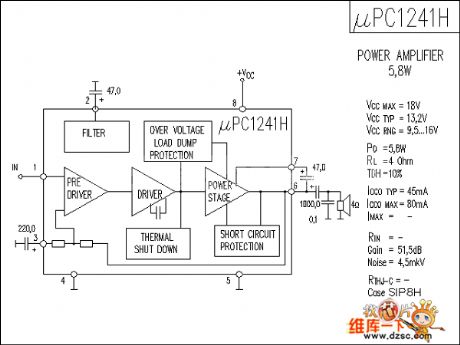 uPC1241H Power Amplifier Ciecuit