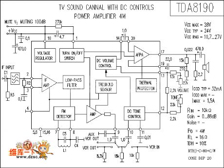 TDA8190 Power Amplifier Circuit
