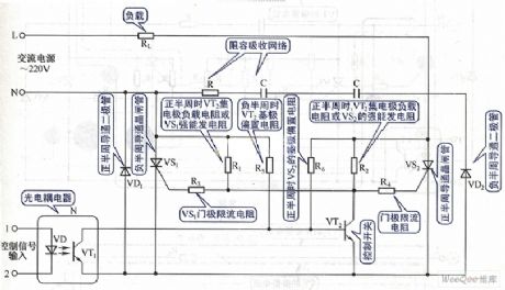 Photocoupler AC switches circuit diagram